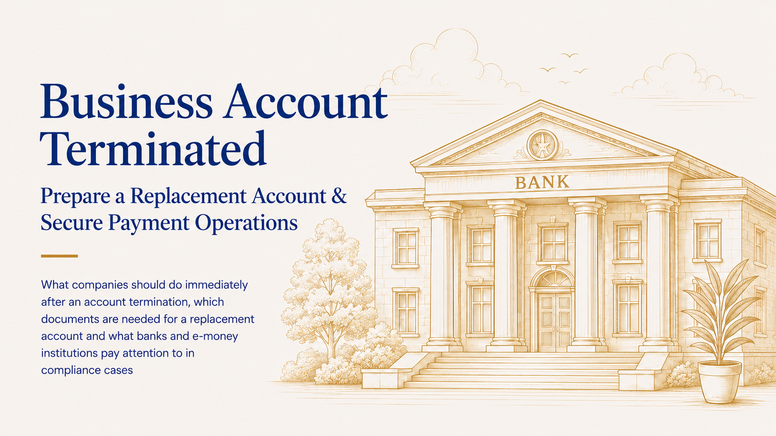 Business account terminated: prepare a replacement account and secure payment operations