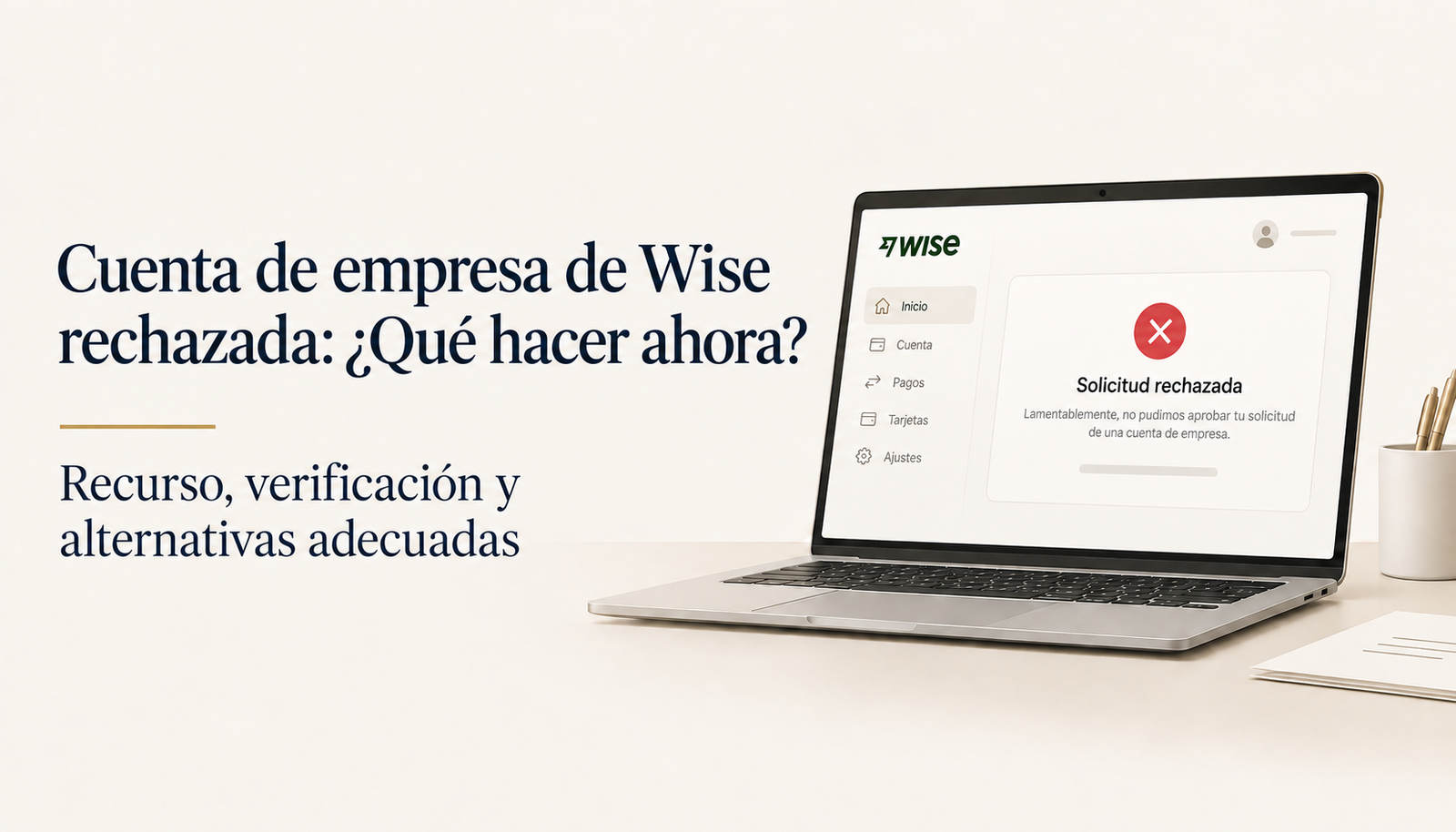 Cuenta Wise Business rechazada: qué hacer ahora