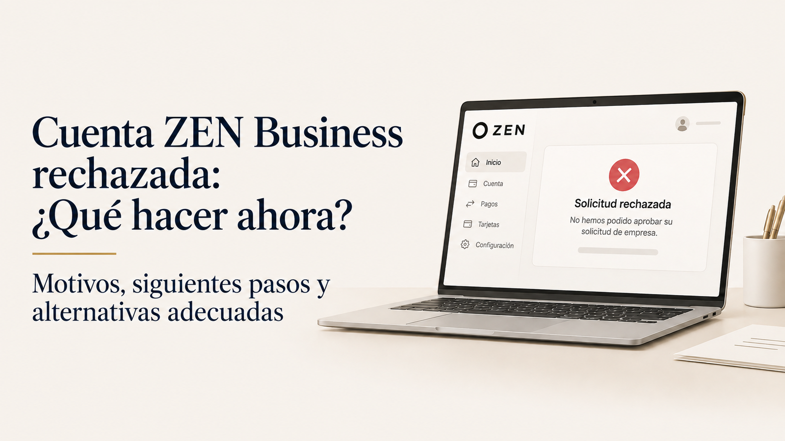 Cuenta ZEN Business rechazada: ¿qué hacer ahora?