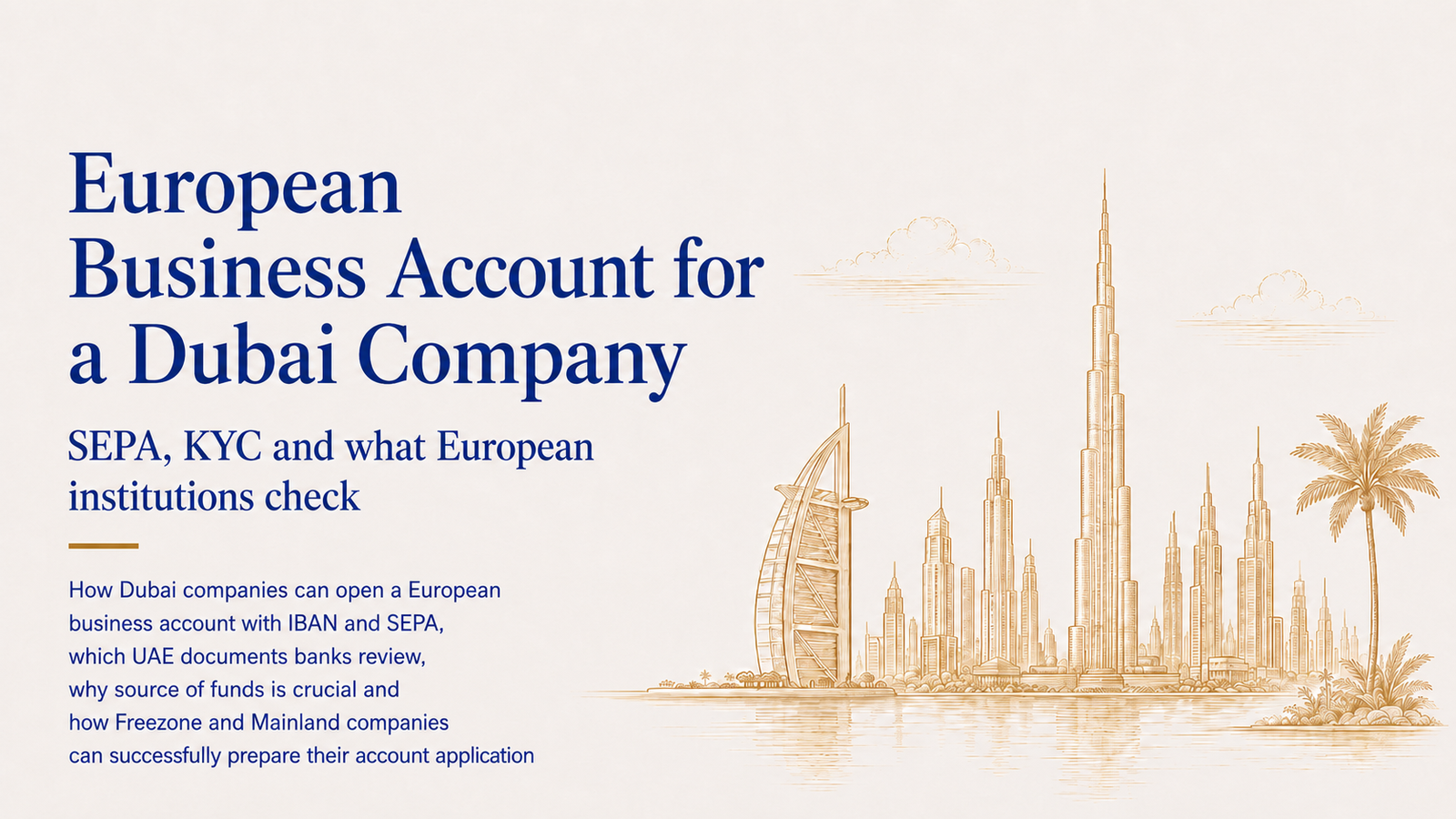 European business account for a Dubai company: SEPA, KYC and what institutions review