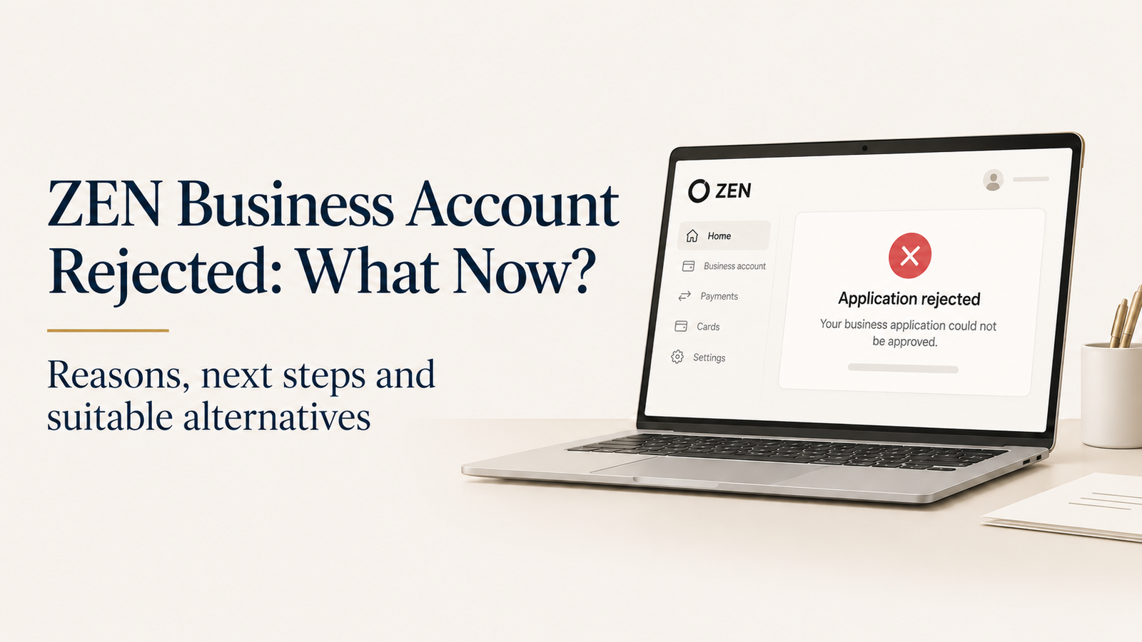 ZEN Business Account Rejected: What to Do Next