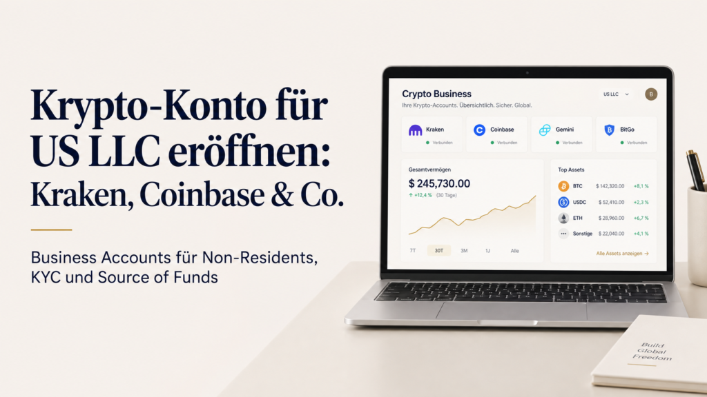 Krypto-Konto für US LLC – Kraken, Coinbase und weitere Kryptobörsen im Vergleich